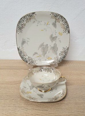 Wunsiedel Bavaria Claudia Porzellan Gedeck Trio Gedeck Gold Vintage 70er