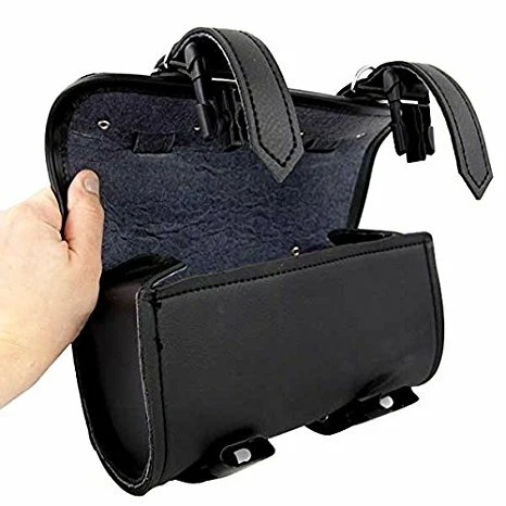 BOLSA HORQUILLA HERRAMIENTA DURA CON TACHUELAS IMPERMEABLES 10" X 5" PARA HARLEY HONDA - V73 Foto 4 de 4