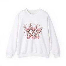 Festive Reindeer Christmas Sweatshirt, Holiday Jumper, Cozy Winter Top, Gift for