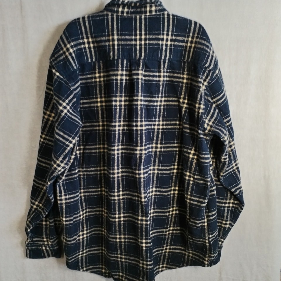 Vintage Field and Stream Men's 2XL Tall Shirt Heavyweight Flannel Blue