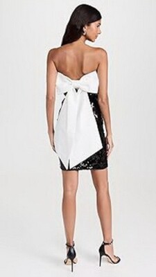 Alice + Olivia Black Off White Sibella Sequin Bow Dress Size 6 $550 | eBay Alice + Olivia Black Off White Sibella Sequin Bow Dress Size 6 $550 | eBay