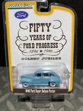 1/64 GREENLIGHT 50 YEARS OF FORD PROGRESS 1946 FORD SUPER DELUXE FORDOR BLUE