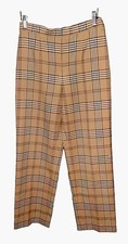 L. PUCCI Lorenzo e Bruno Ankle Straight Leg Stretch Plaid Pants Italy 42/ US 6
