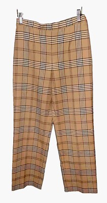 L. PUCCI Lorenzo e Bruno Ankle Straight Leg Stretch Plaid Pants Italy 42/ US 6