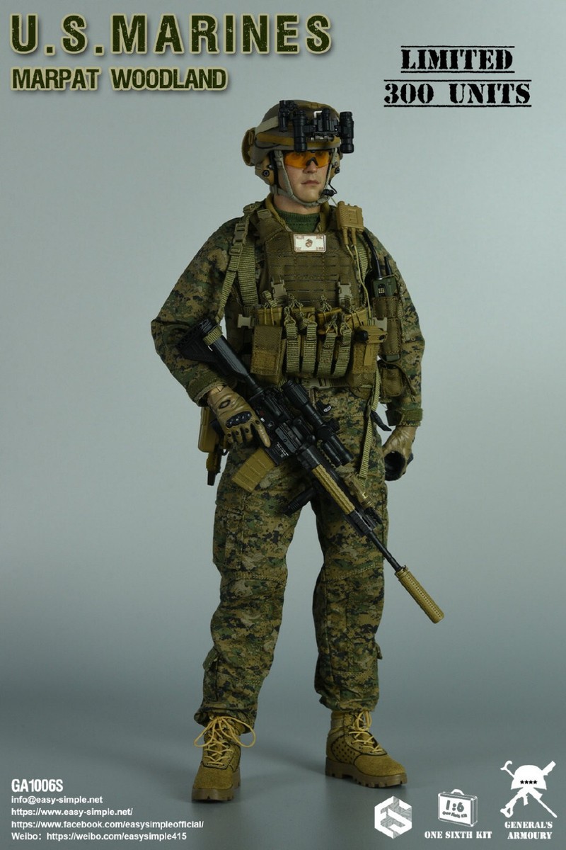 New Easy&Simple GA1006S U.S. MARINES MARPAT WOODLAND 1/6