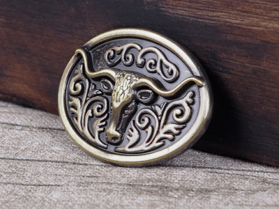 6PC Western Floreale Longhorn RODEO Leather Craft Ottone Antico - Foto 10