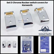 (3) Chrome Rocker Switch Covers for 06+ Kenworth W900 T800 T660, 2 Opening Bezel