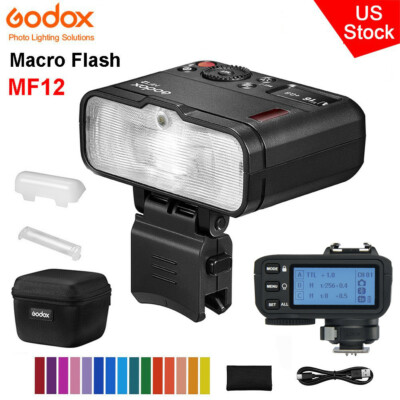 US Godox MF12 Macro Mini TTL Flash Speedlite+X2T Trigger For Canon Nikon Sony