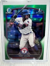 2023 Bowman Chrome Yosy Galan Green Refractor /99 #BCP-221 Texas Rangers