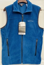 NEW Eddie Bauer Mens Quest 200 Fleece Vest True Blue Full Zip Soft Size Small S
