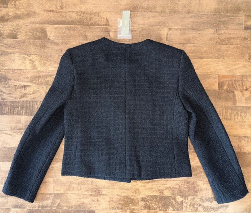 $248 NWT J CREW Isabelle Lady Jacket Black Boucle Tweed Blazer Gold Buttons Sz 2 - Picture 16 of 19