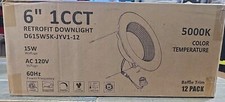 12 Pack 5/6 Inch LED Can Lights Retrofit Baffle Downlight Recessed Lighting 5CCT