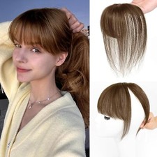 100 Human Hair 3D Bangs Clip In Remy Hair Extensions 360  Air Fringe Hairpiece