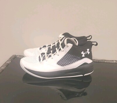 Under Armour 3023949 100 Men UNISEX LOCKDOWN BASKETBALL WHITE/BLACK Shoes 