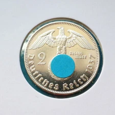 (Auswahl) 2 Reichsmark "Paul v. Hindenburg" aus 1936-1939 (Erhaltung bis stgl.)!