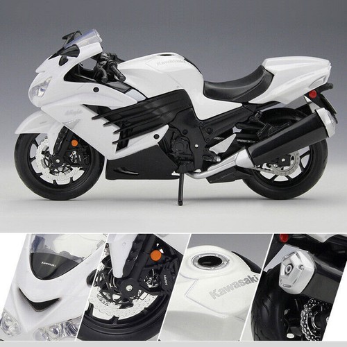 Maisto 1:12 Kawasaki Ninja ZX-14R Blanco Diecast Motocicleta Modelo Nuevo en Caja - Imagen 4 de 8