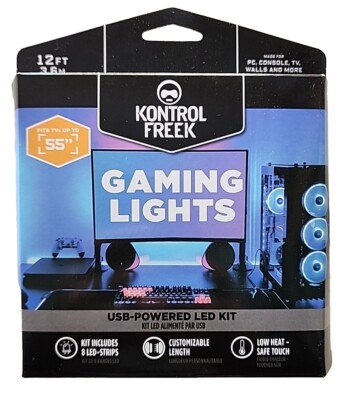 KontrolFreek Gaming Lights: USB-Powered LED Strip Lights 12ft. long - BRAND NEW