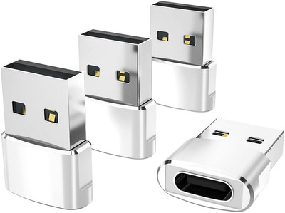 USB to USB C Adapter 4Pack,Type C Female to A Male Cable Converter for Apple Wat