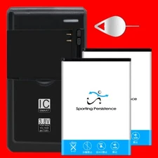 Substitutable 2x 2100mAh Battery Portable Charger + Pin for Alcatel Verso 5044C