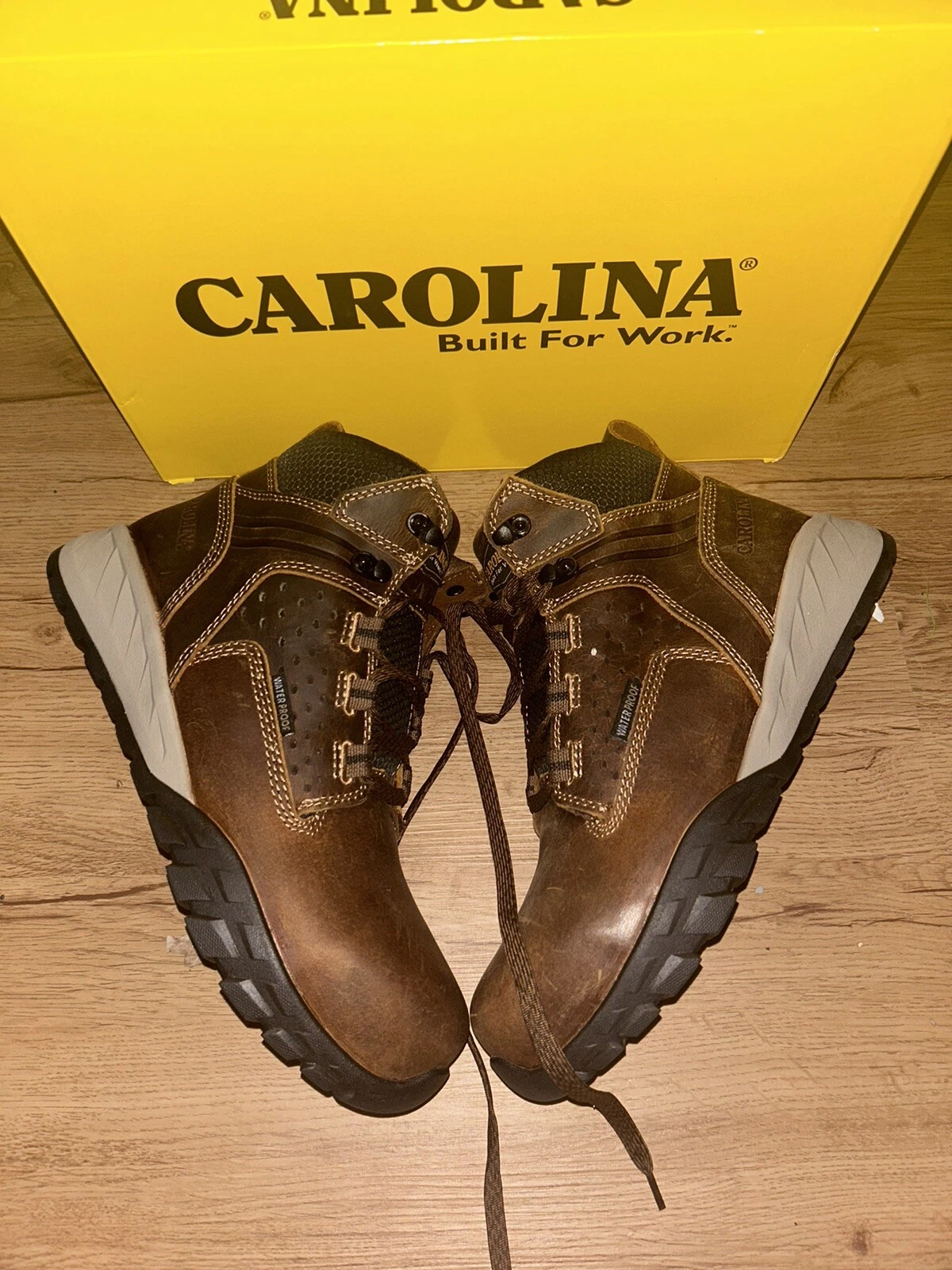 CAROLINA MENS 6” WATERPROOF COMPOSITE TOE HIKER BOOTS SIZE 10 NWB $145 BROWN