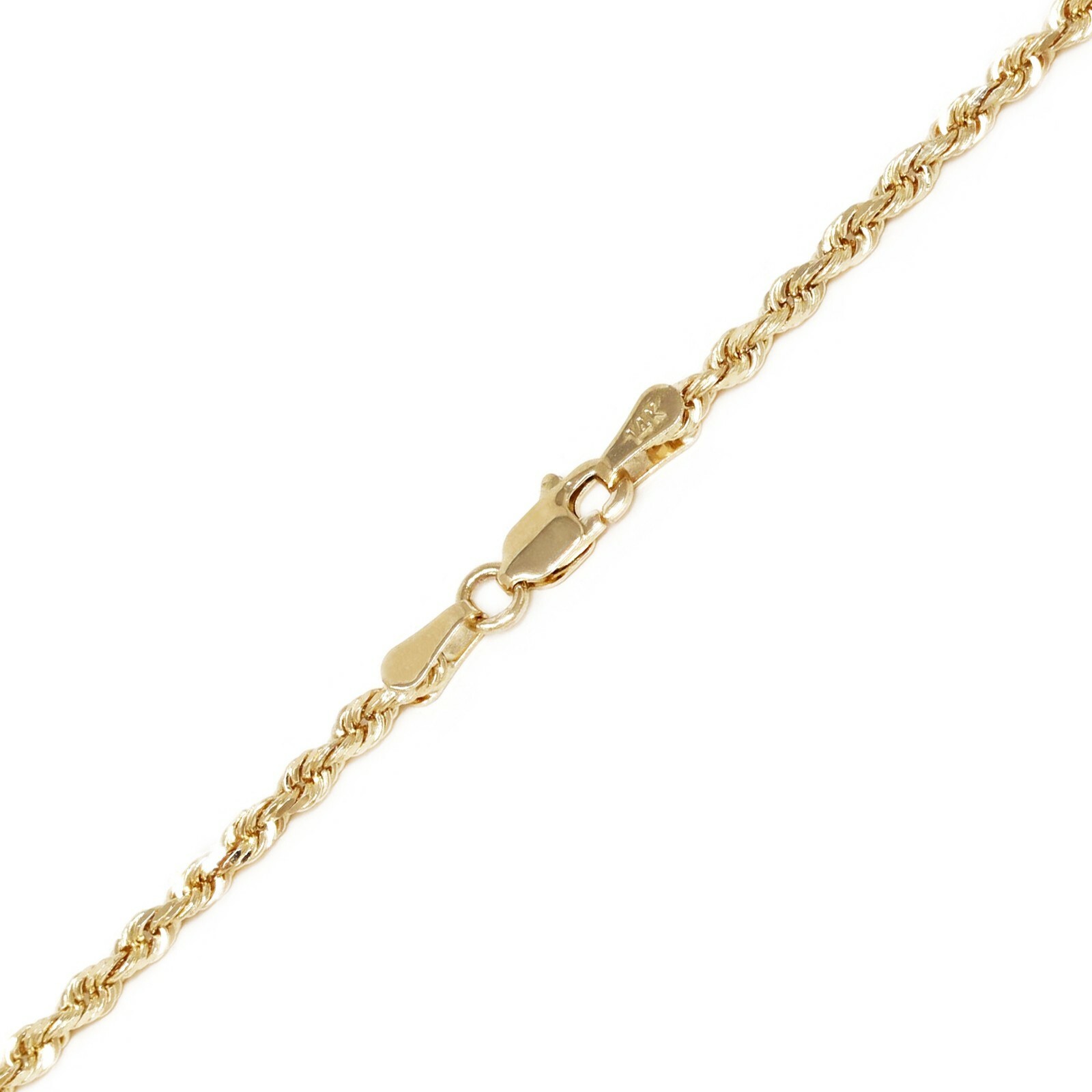 14K Yellow Gold Rope Chain Necklace 1618 Inch Graduated Link Rope Chain  Necklace Diamond Cut Rope Necklace Gold Rope Necklace 