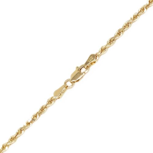 14 Karat Gelbgold einfarbig diamantgeschliffene Seilkette Halskette 18 Zoll 1,5 mm bis 4 mm - Bild 14 von 17