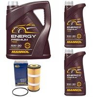 MotoröL Set Mannol Energy Premium 5W-30 7 Liter + ÖLfilter FüR Mercedes Nissan