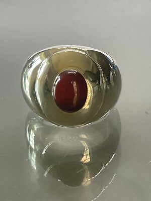 Bullionboy 925 Sterling Silber Natur Karneol Designer Siegelring
