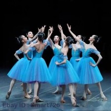 Romantic Ballet Tutu Blue Ballet Dress Performance Clothes Swan Lake Ballerine