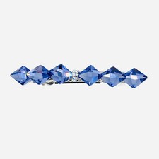 USA Glam BOW BARRETTE Hair Clip Hairpin made with Swarovski Crystal Purple Z30