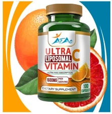 Premium Liposomal Vitamin C 1600mg -100 Capsules - High Absorption Supplements