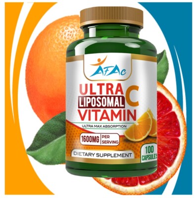 Premium Liposomal Vitamin C 1600mg -100 Capsules - High Absorption Supplements