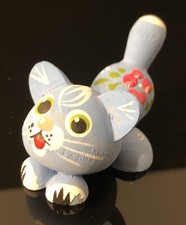 Kitten Meow Hand Painted Wooden Figure   