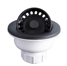 Karran 3-1/2 in. Black Kitchen Sink Basket Strainer