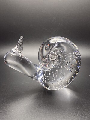 Lefton art glass SNAIL figurine paperweight controlled bubbles 2-3/4 x4  Sticker