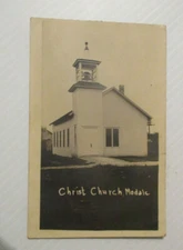 RPPC. REAL PHOTO POSTCARD: CHRIST CHURCH. 1910. MODALE, IOWA