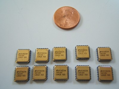 (10) NATIONAL SEMI 54F280-LMQB.(10 LOT) CLCC IC CHIP. 20 PIN. NOS NEW