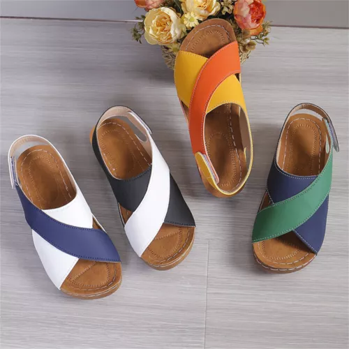 Damen Orthopädische Sandalen Bequeme Hausschuhe Peep Toe Offener Schuhe Sommer - Bild 4 von 25