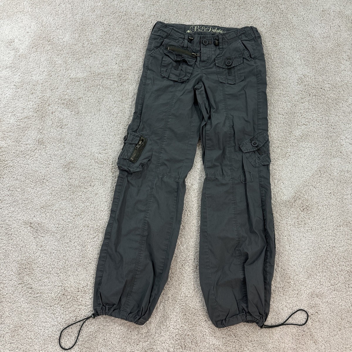 BB Dakota Pants Capris Juniors Cargo Green Pockets