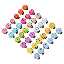 100PCS Buttons Candy Color Button Ladybug Flatback Child Cartoon Mix