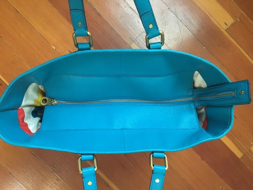 MARC JACOBS HAYLEY straw tote purse shoulder bag handbag blue $298 NWT - Picture 3 of 7