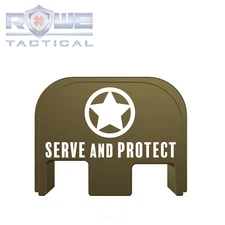 Rowe Tactical Rear Slide Cover Plate for Glock Gen 1-5 - OD - Serve and Protect