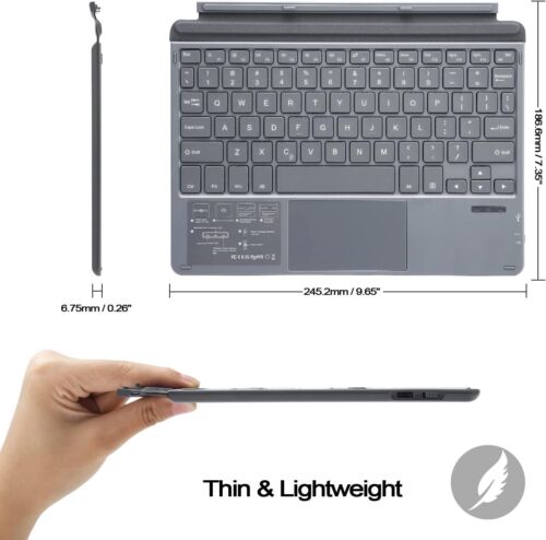 Keyboard Case for Surface Go - Ultra-Slim Portable Wireless Keyboard with Touchp - Afbeelding 3 van 7