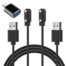 Efficient 2-Pack USB Type A Magnetic Charger for VeryFit Smart Watch Models