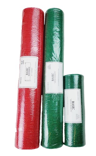 4 Rolls Metallic Foil Mesh Ribbon - Red, Blue, White 10 Inch Deco Mesh For Crafts