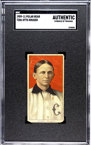 1909-11 T206 POLAR BEAR OTTO KRUGER SGC AUTHENTIC EVIDENCE OF TRIMMING