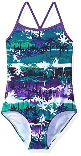 Kanu Surf Girls' Bali Beach 1-Piece Swimsuit - Banded Geo Print, Nylon/Spandex