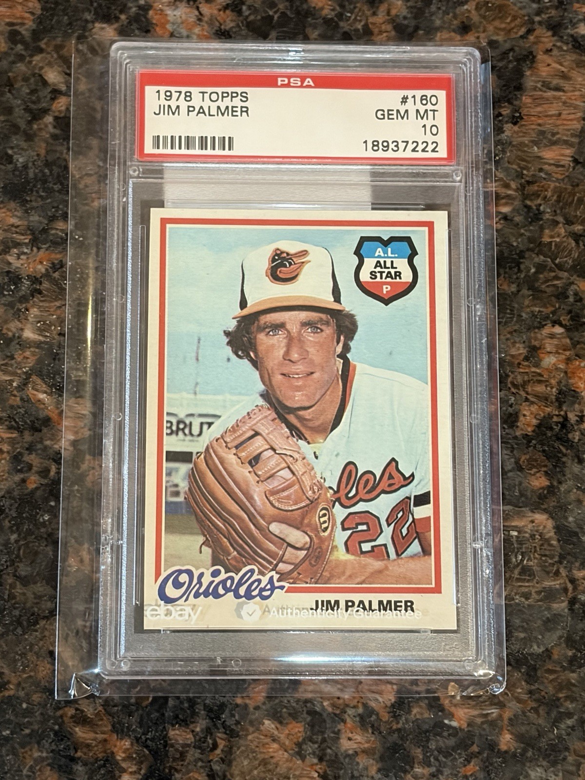 1978 Topps Jim Palmer #160 Baseball Card PSA 10