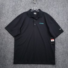 NEW Nike Golf Mens L Large Black Tech Basic Dri FIT Short Sleeve Golf Polo Shirt