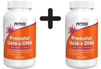 2 X NOW Foods Prenatal Gels + DHA - 180 Softgels (277,64 Eur/Kg)